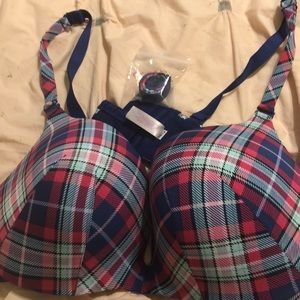 NWOT Cacique elegant bra plaid